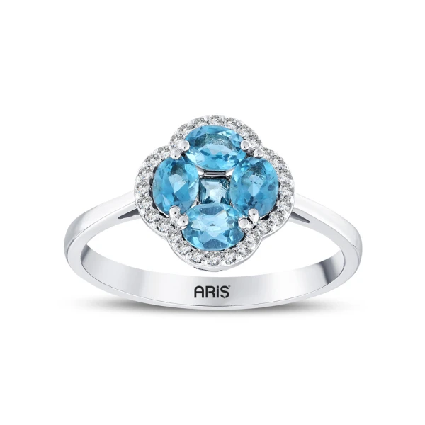 London Blue Topaz Pırlanta Şans Yüzük