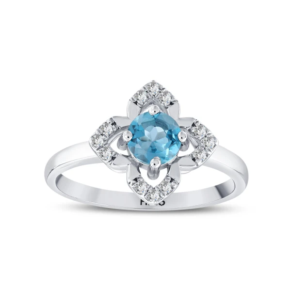 London Topaz Blue Pırlanta Şans Yüzük