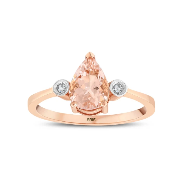 1.12 Karat Morganit Damla Kesim Yüzük