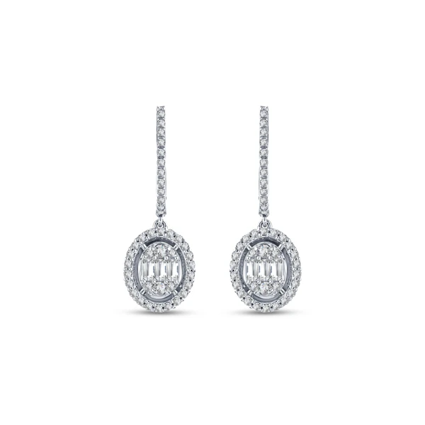 L'oval 0.86 Karat Sallantılı Pırlanta Küpe