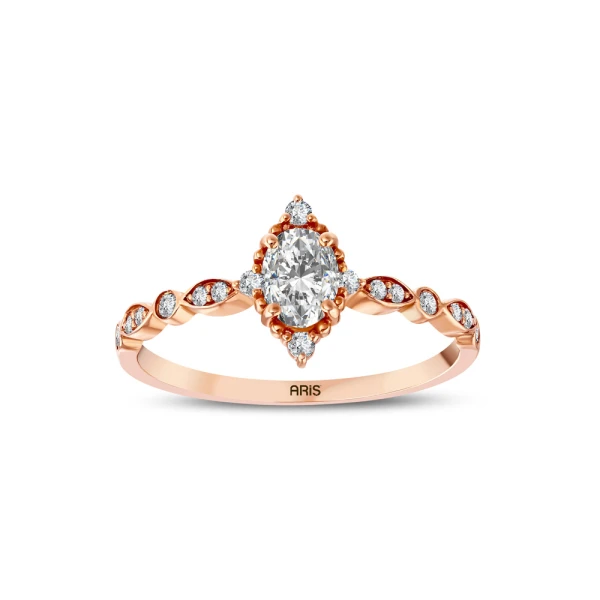 L'oval 0.47 Karat Oval Kesim Vintage Yüzük