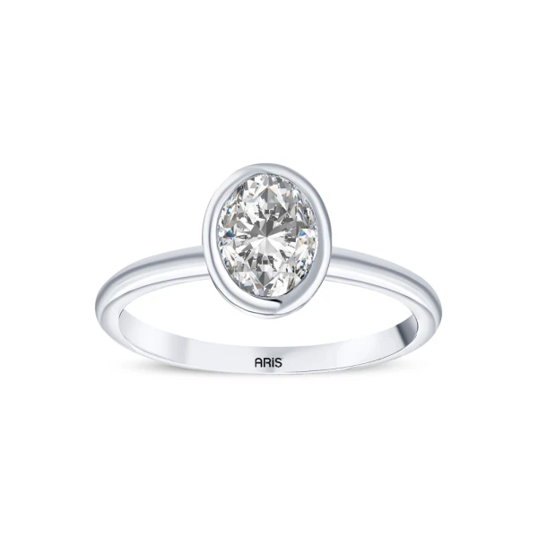 L'oval 0.90 Karat Uluslararası Sertifikalı Tektaş Yüzük