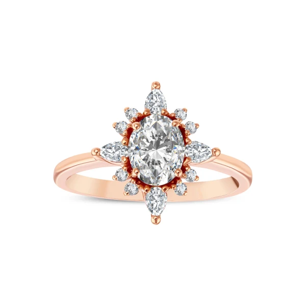 L'oval 1.27 Karat Uluslarası Sertifikalı Oval Vintage Yüzük