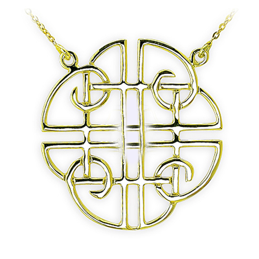 Kelt Sembolleri- Nazar Kalkanı (Shield Knot) Altın Kolye 